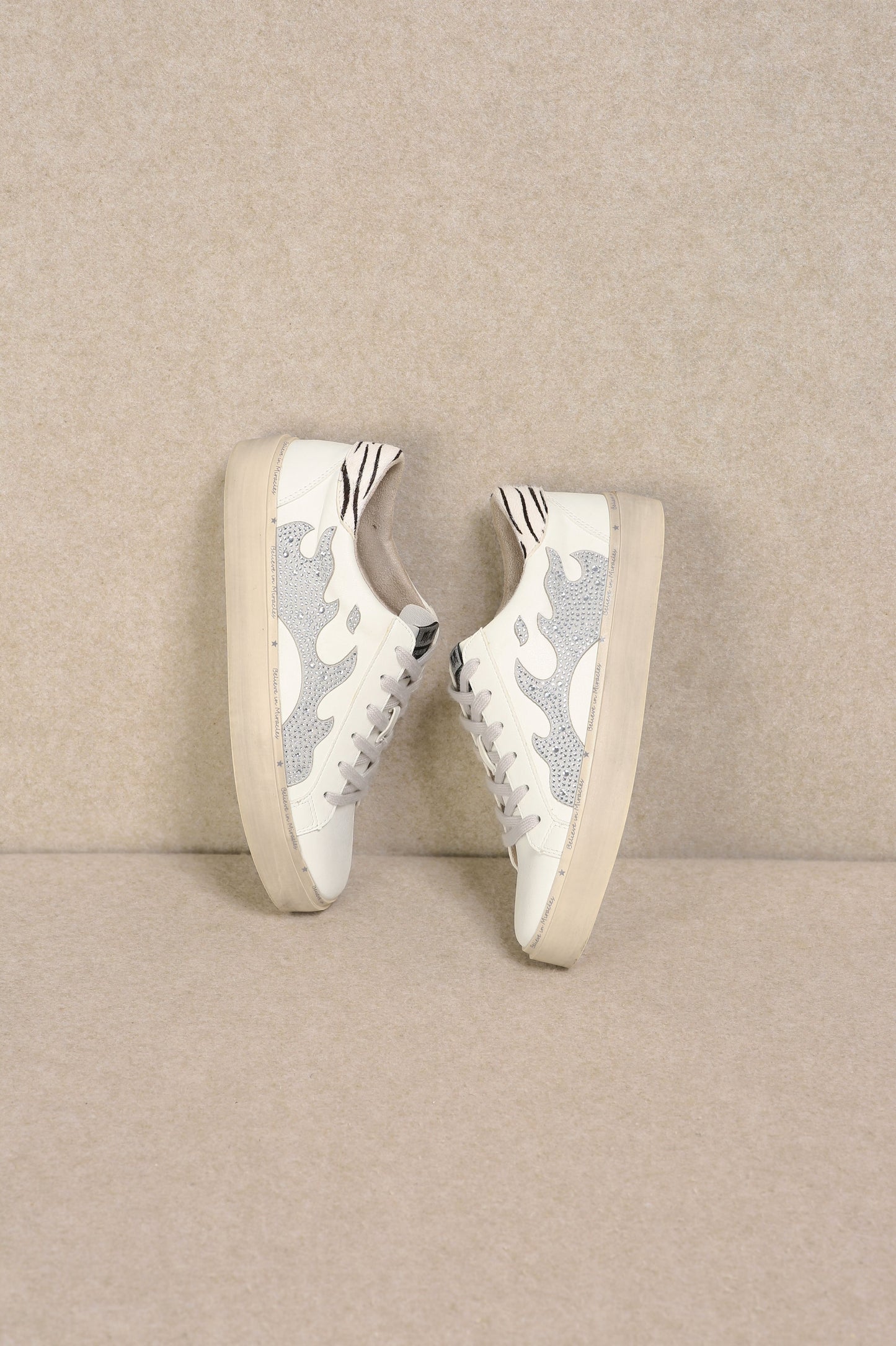 Zebra flame sneakers