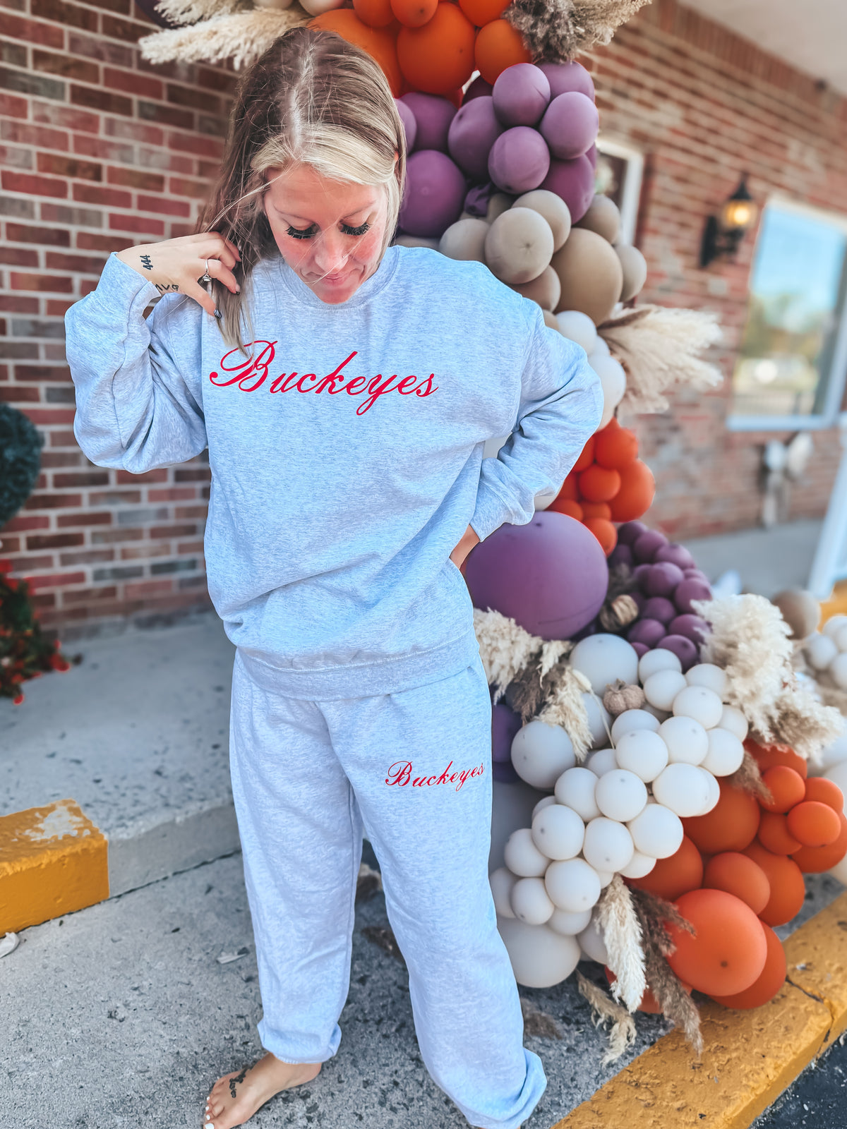Buckeye puff print Ash gray sweatshirt 