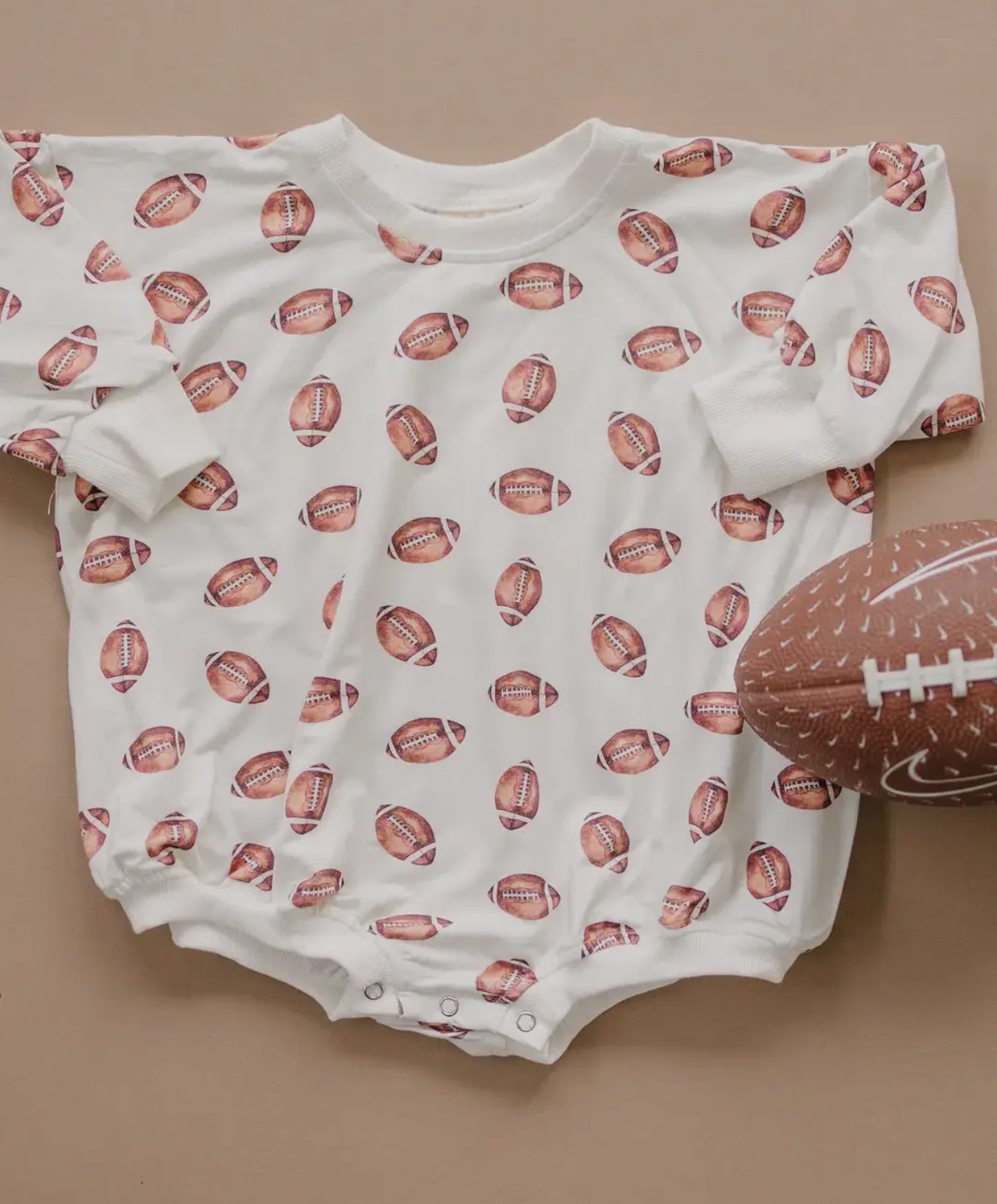 football bamboo bubble romper