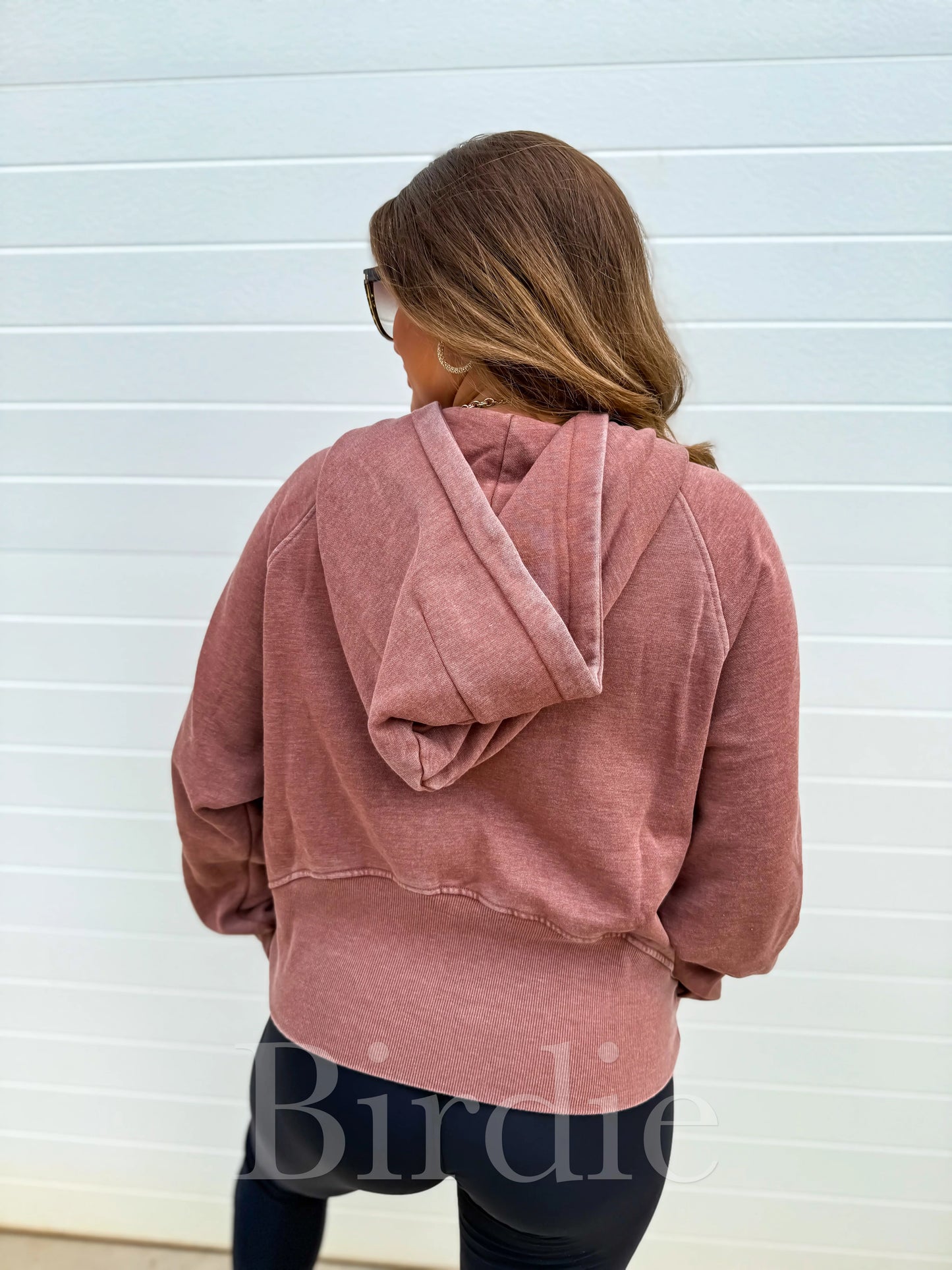 cinnamon ash wash boxy quarter zip