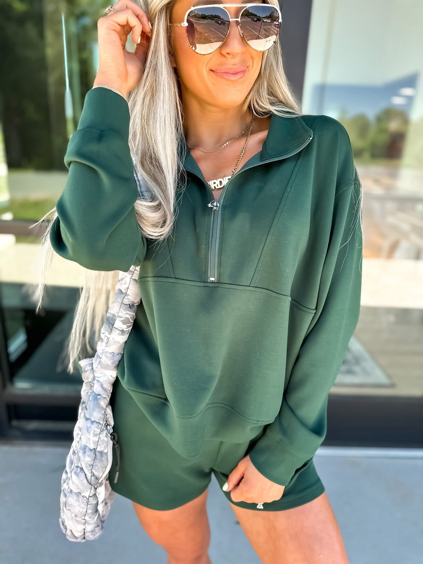 hunter green scuba two piece set (sold separately)