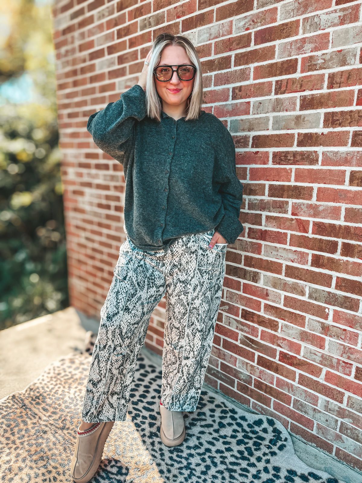 Snake skin barrel lounge pants 