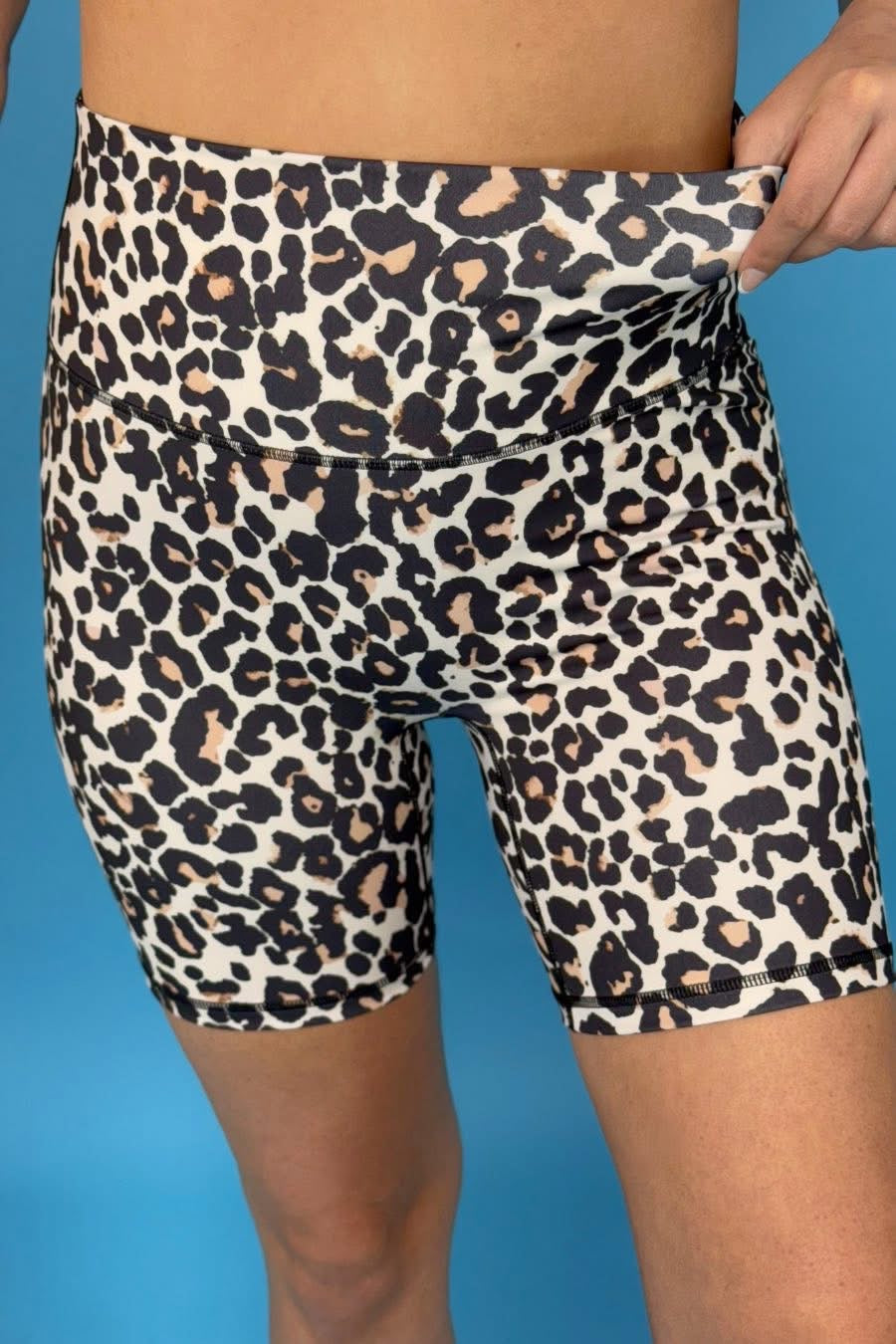 leopard biker shorts