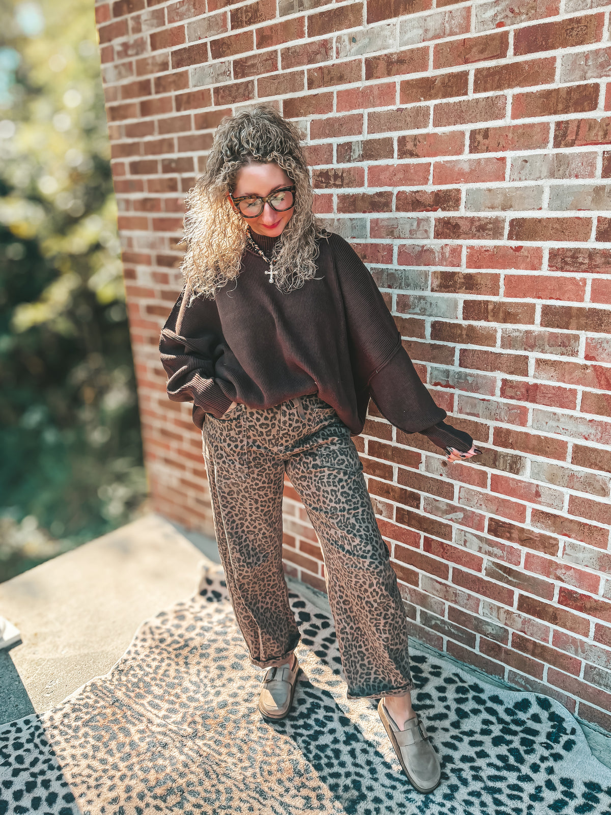 Restock best selling risen, leopard barrel jeans 