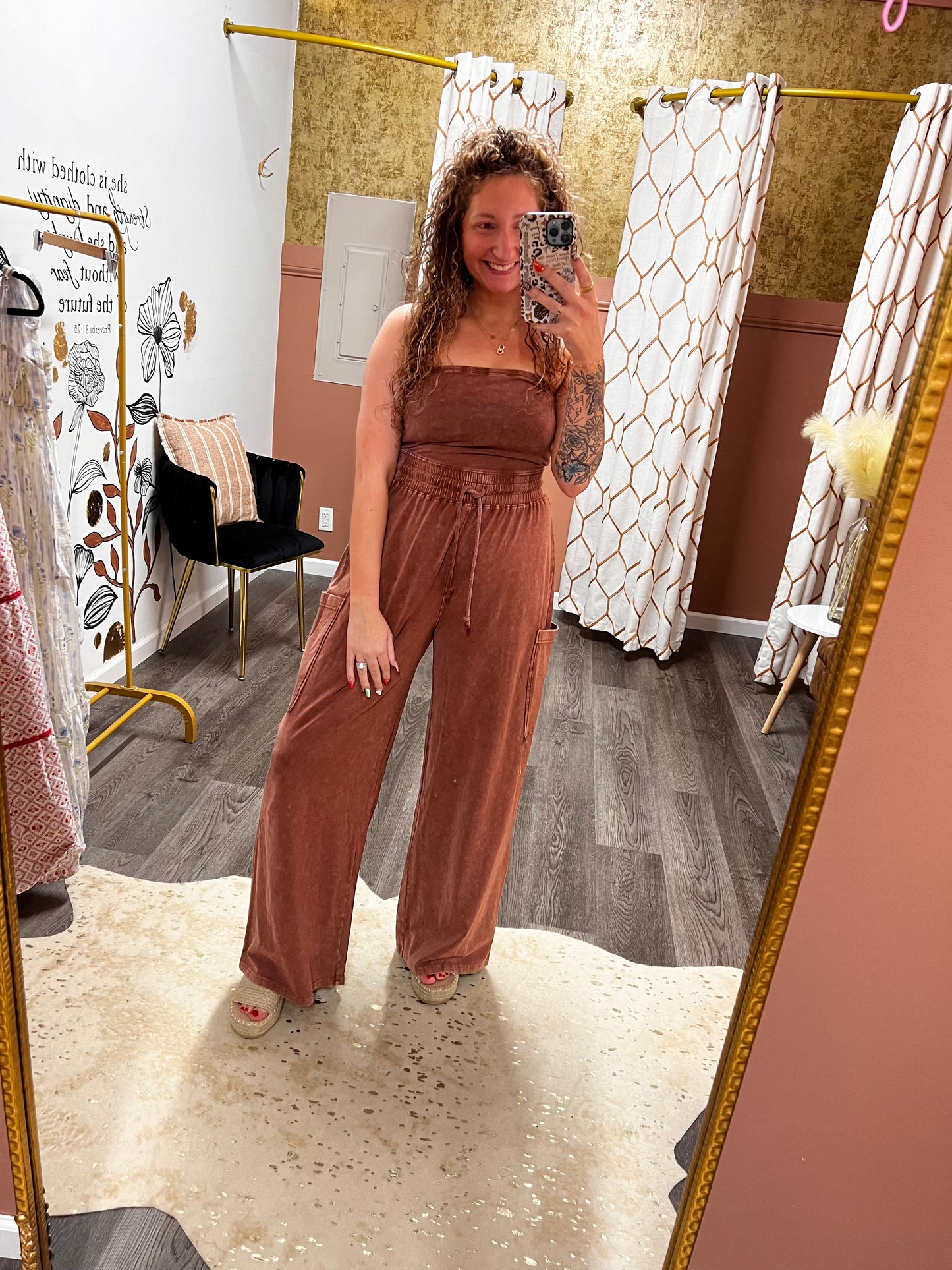 strapless cargo jumpsuit in 2 colors