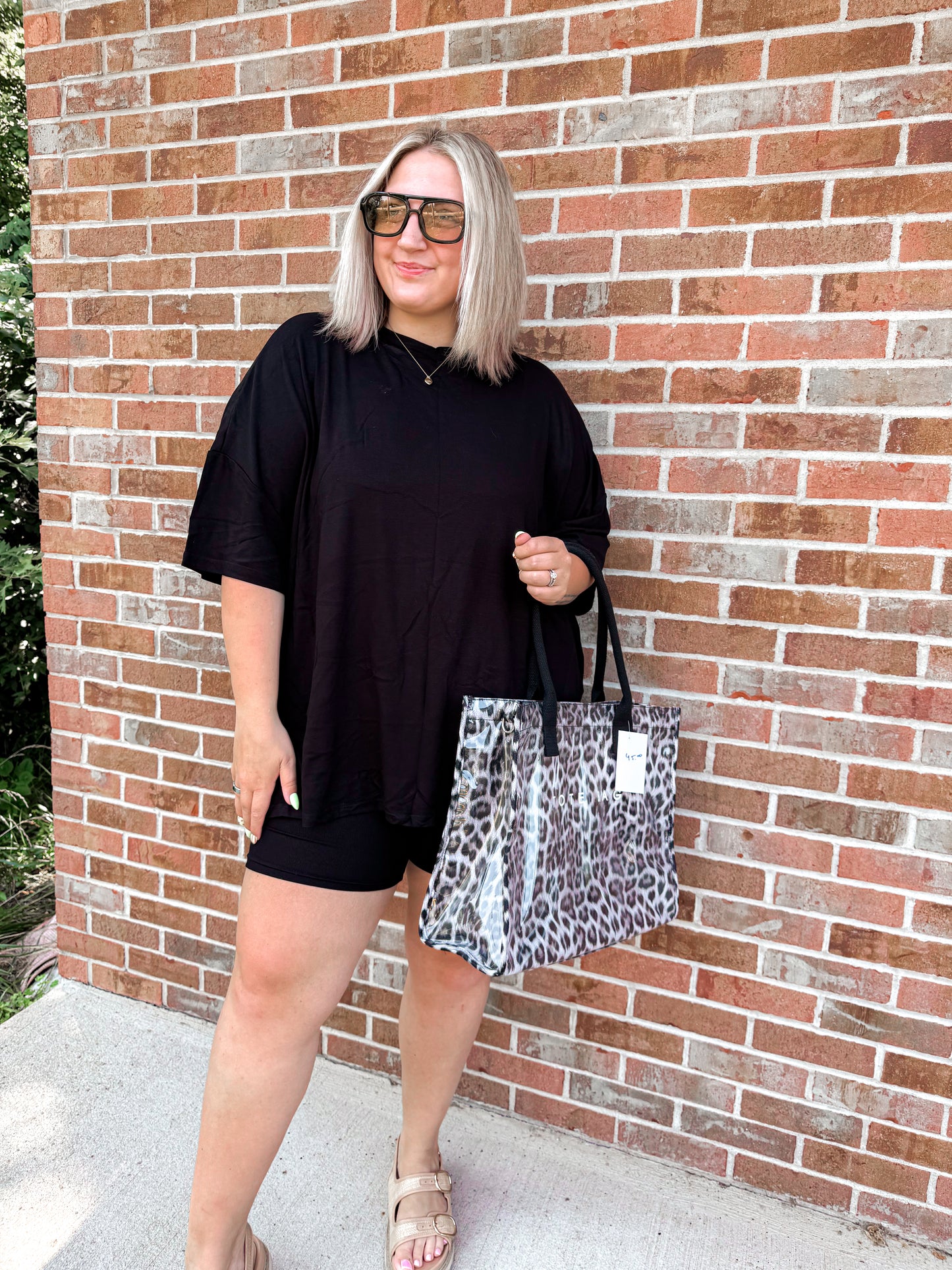 Black oversized biker set