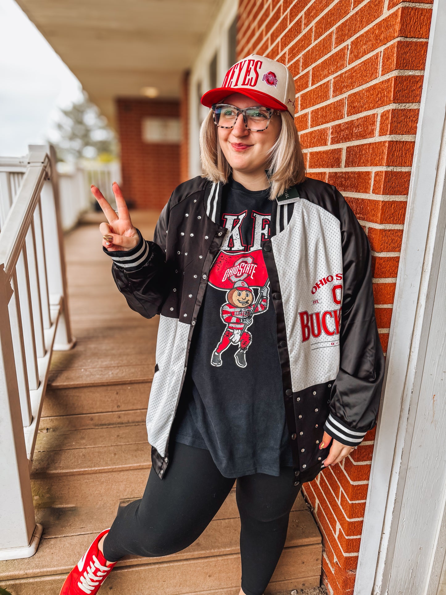 Ohio state buckeyes varsity bomber jacket