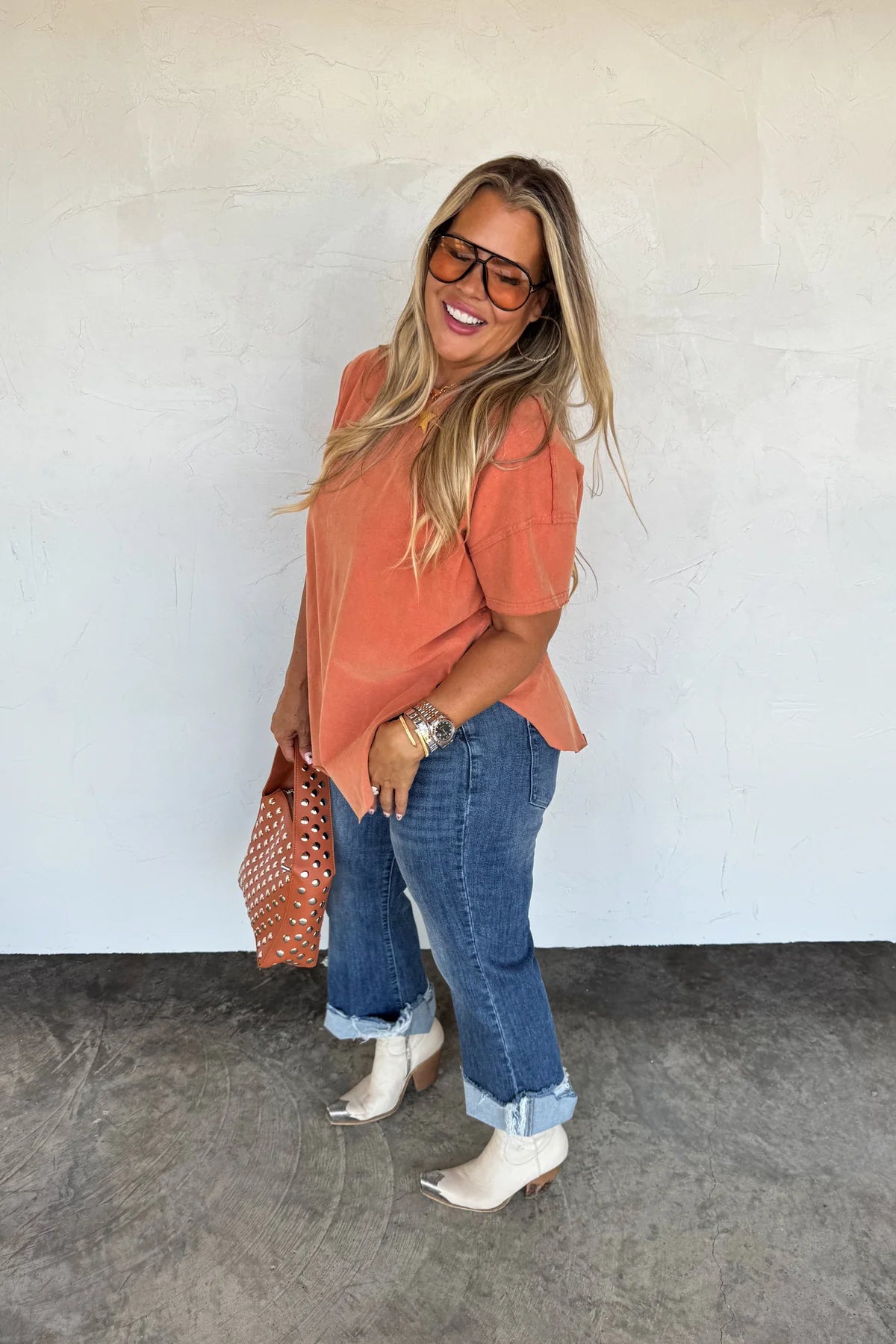 PREORDER- NEW COLORS- JOEY WASHED COTTON BOYFRIEND TEE