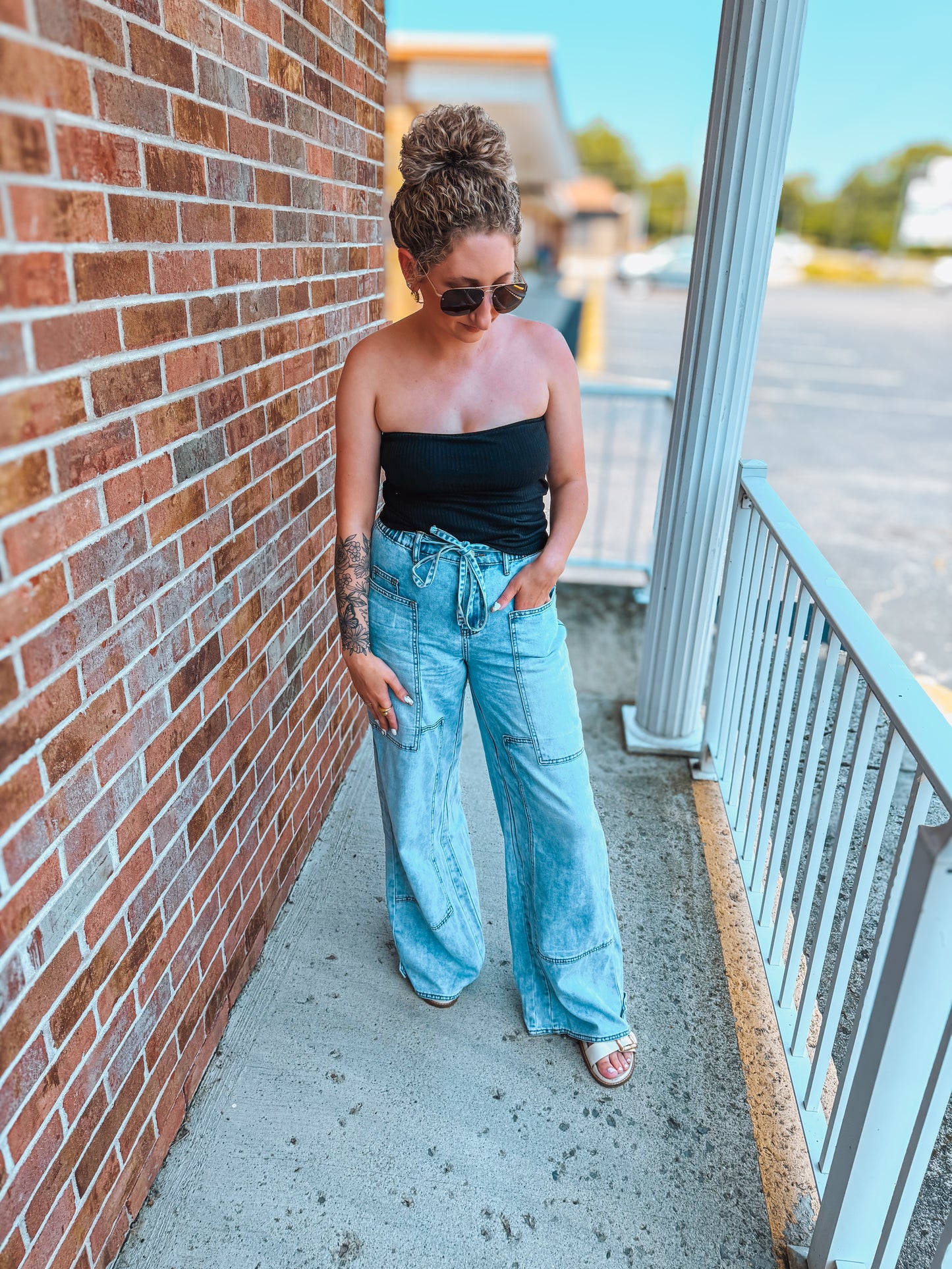tie waist denim