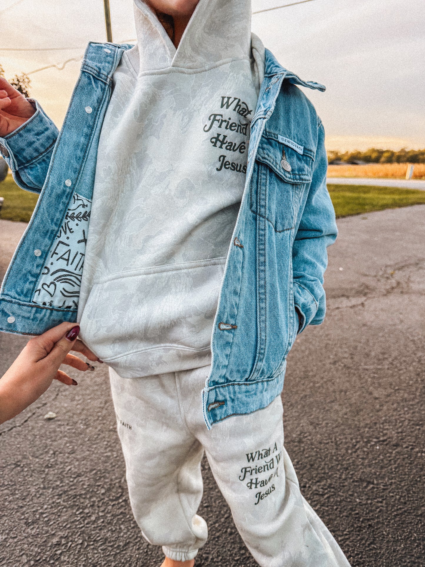 friend in jesus camo kids joggers