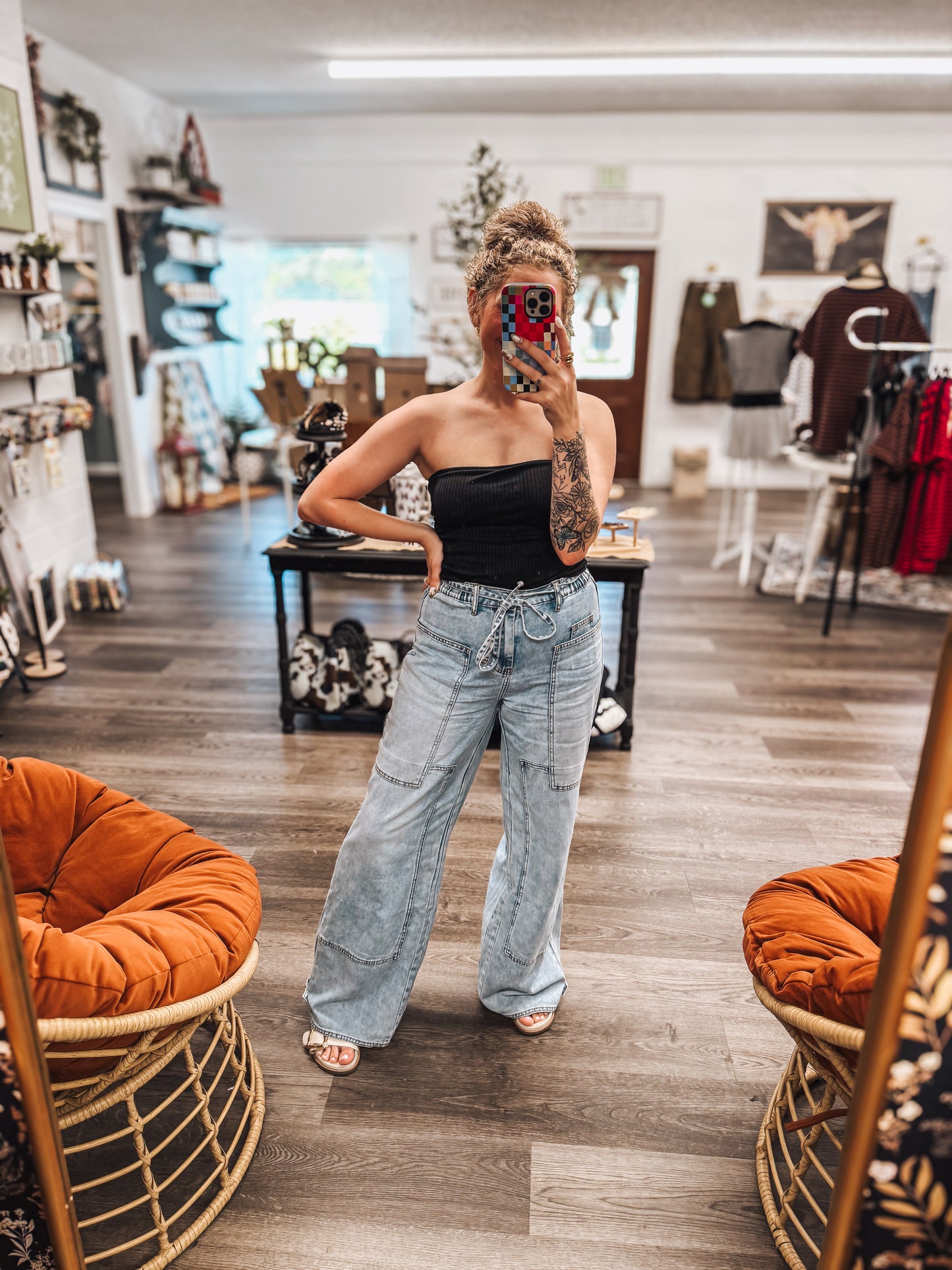 tie waist denim