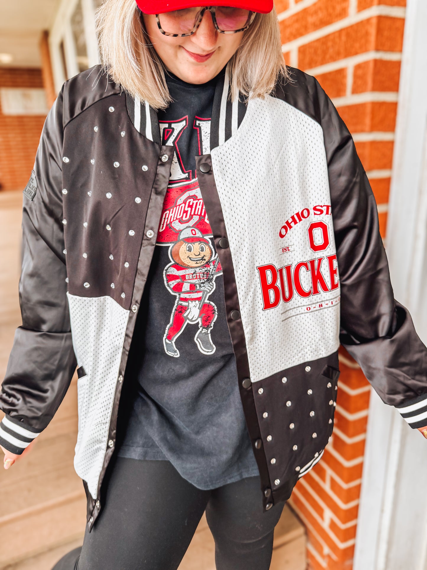 Ohio state buckeyes varsity bomber jacket