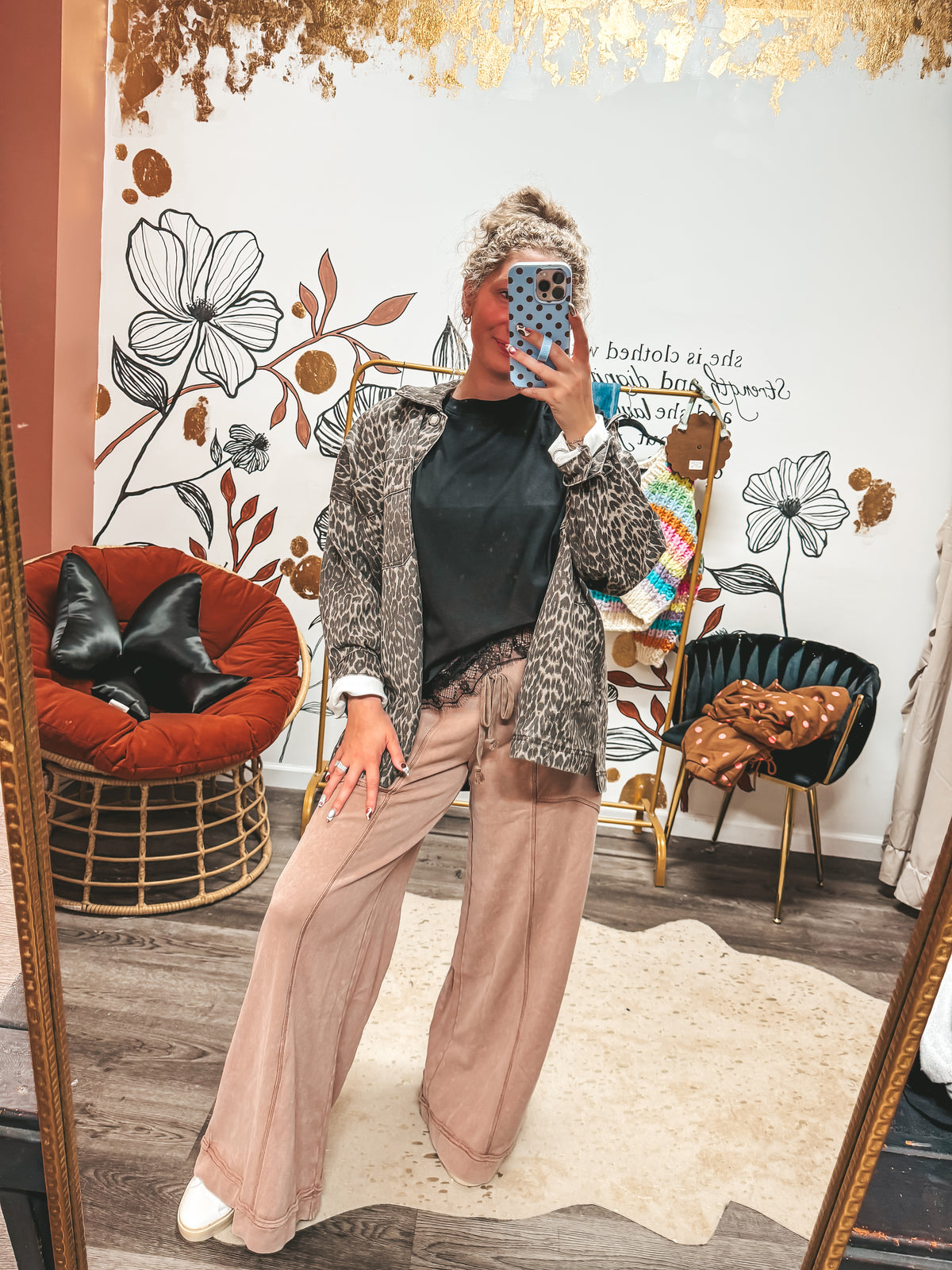 Mocha wide leg lounge pants