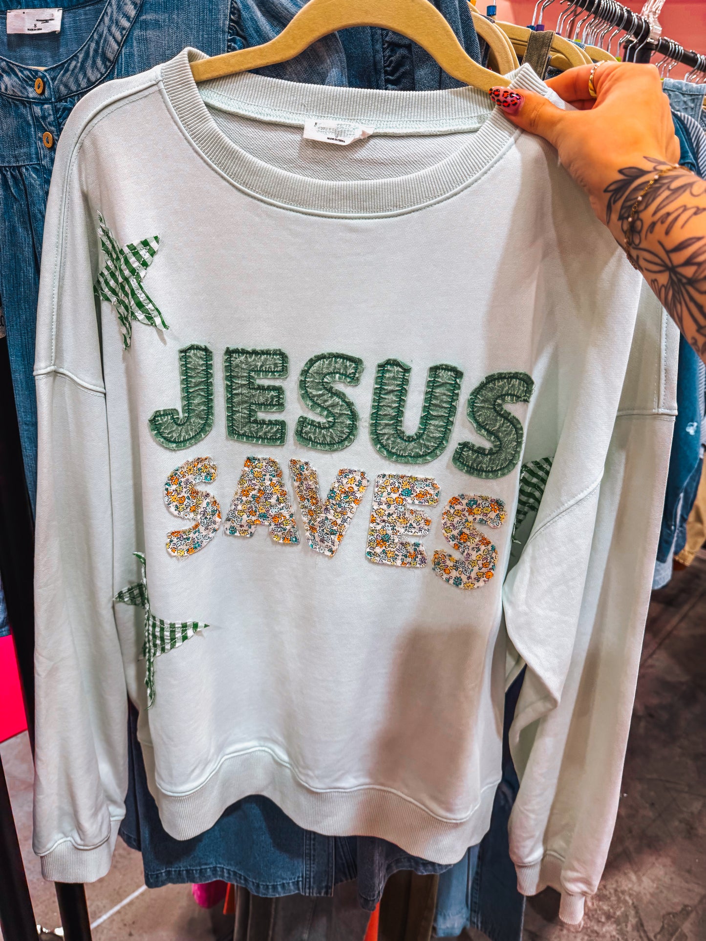 preorder/ stitched jesus saves pullovers in 3 colors