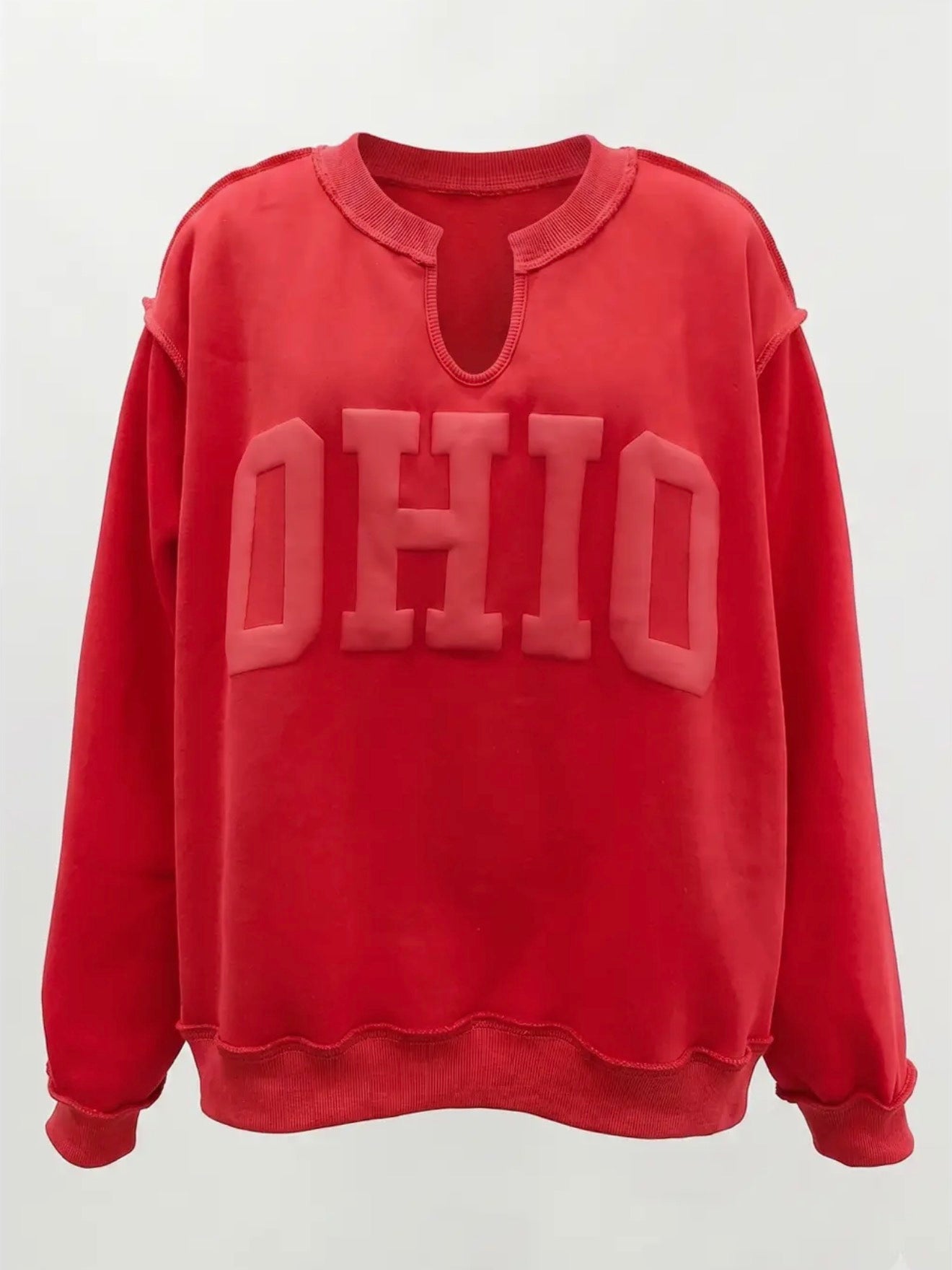 bucketlist ohio embossed print notch sweatshirt