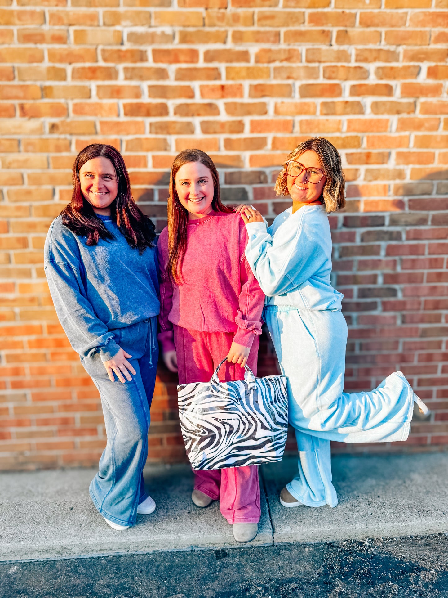 acid wash french terry sweat sets in 3 colors