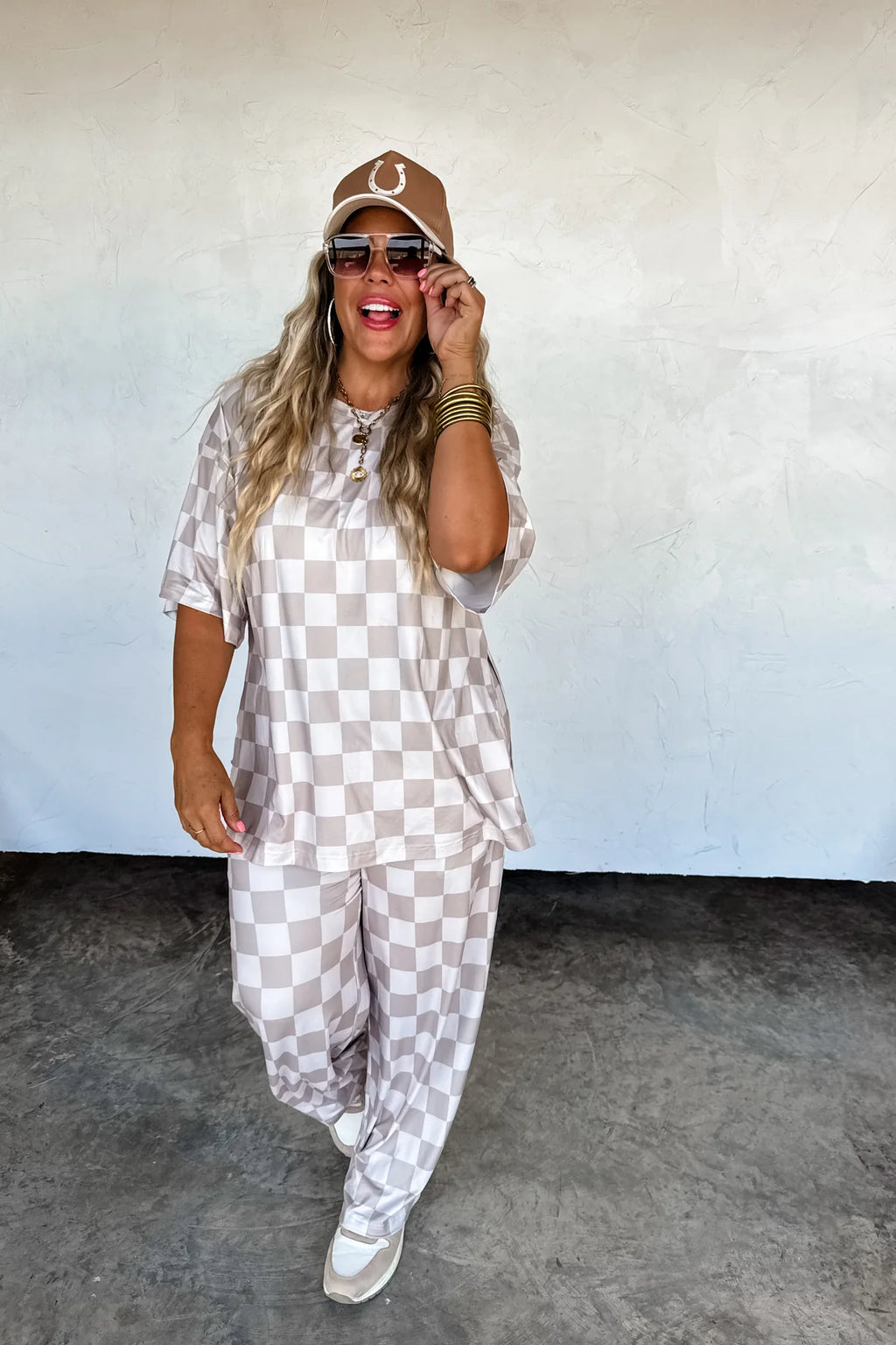 checker babe side slit top