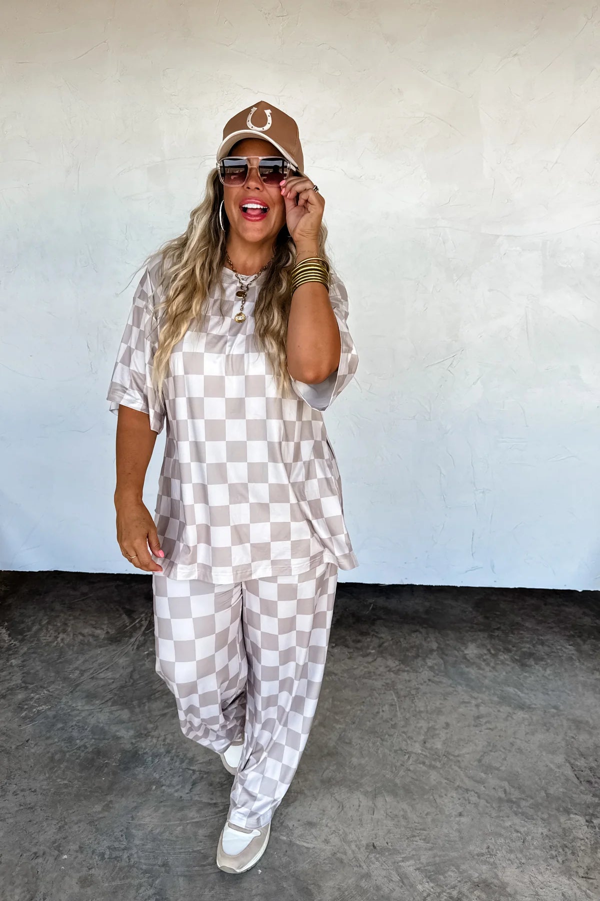 checker babe side slit top