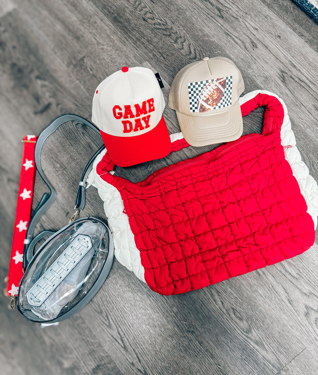 silver clear gameday football bag