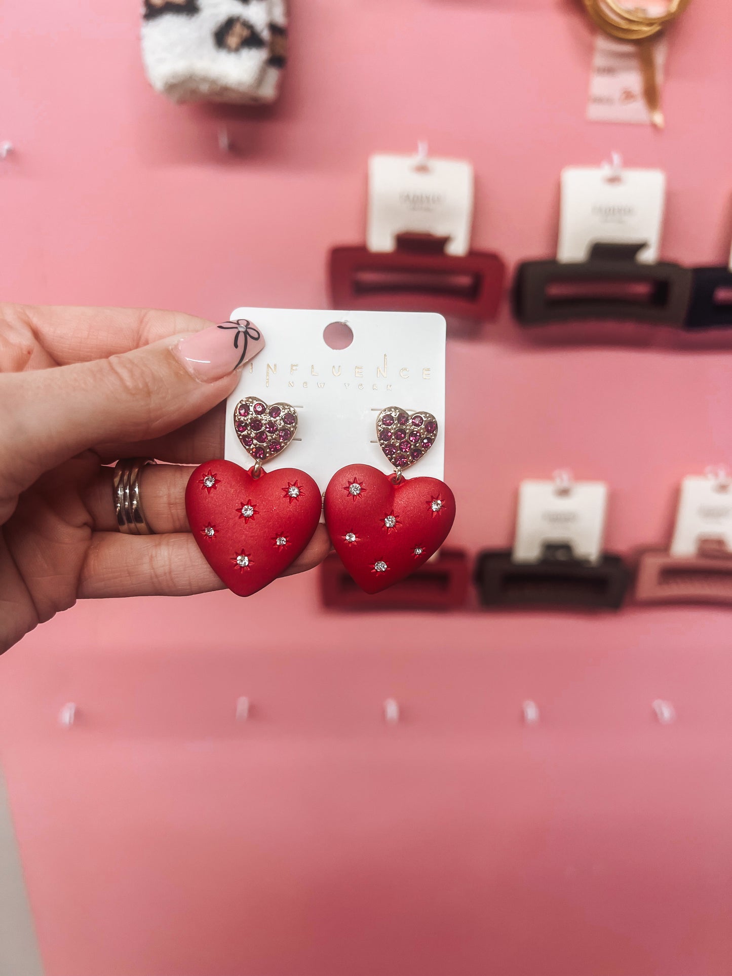 heart earrings in 4 colors