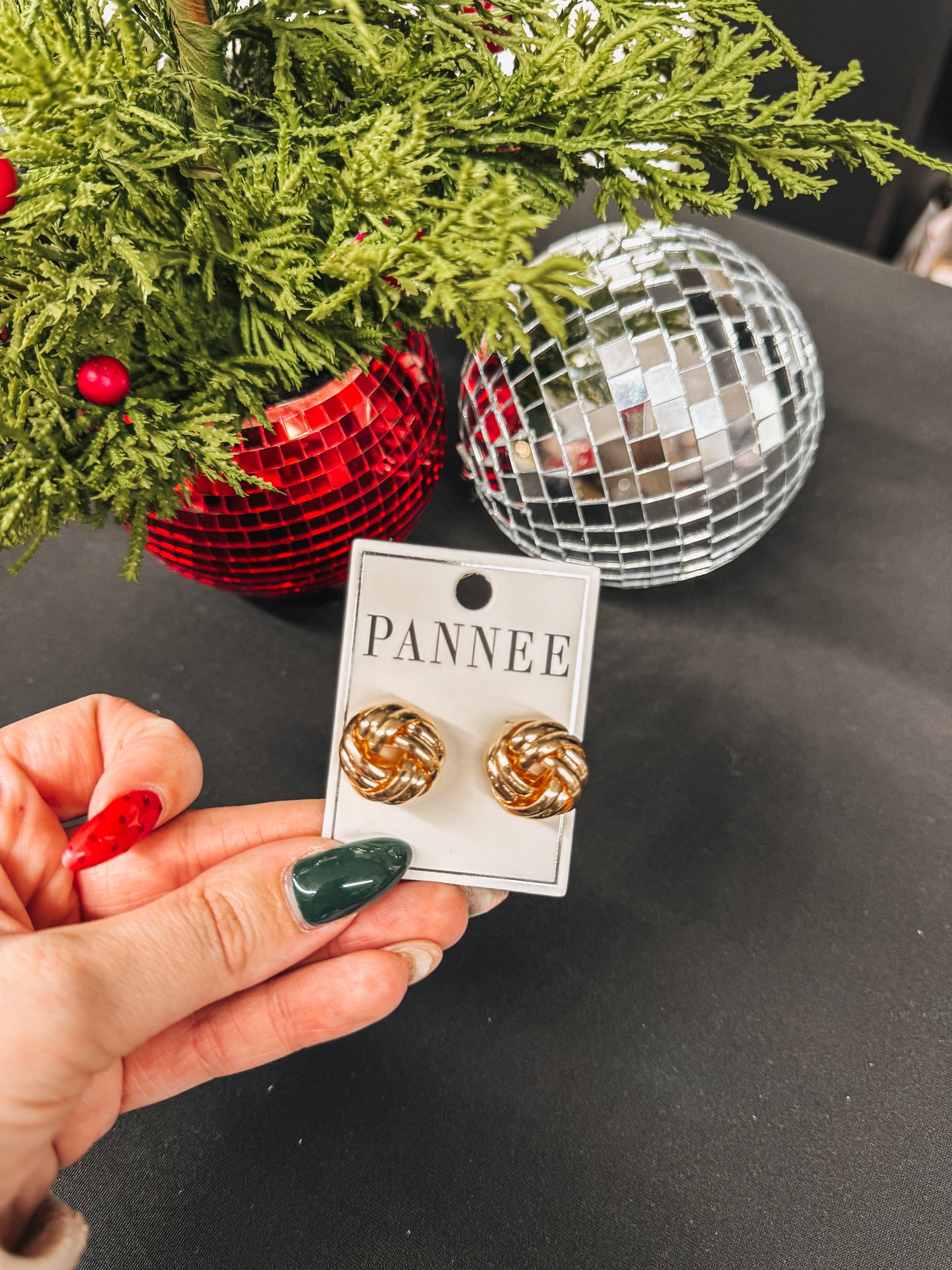 gold woven studs