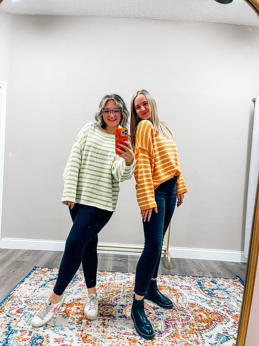 spring striped oversized sweaters