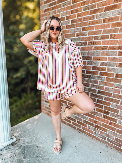 Birdie boxer set in fall stripes