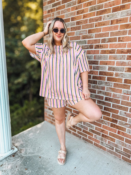 Birdie boxer set in fall stripes