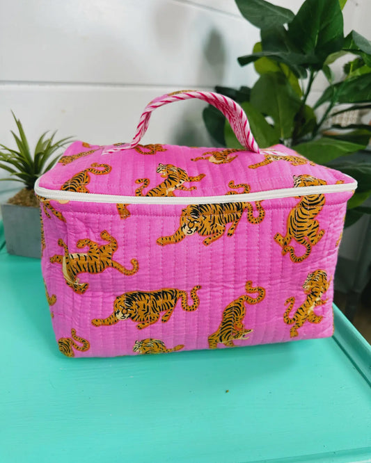 quilted cosmetic bag