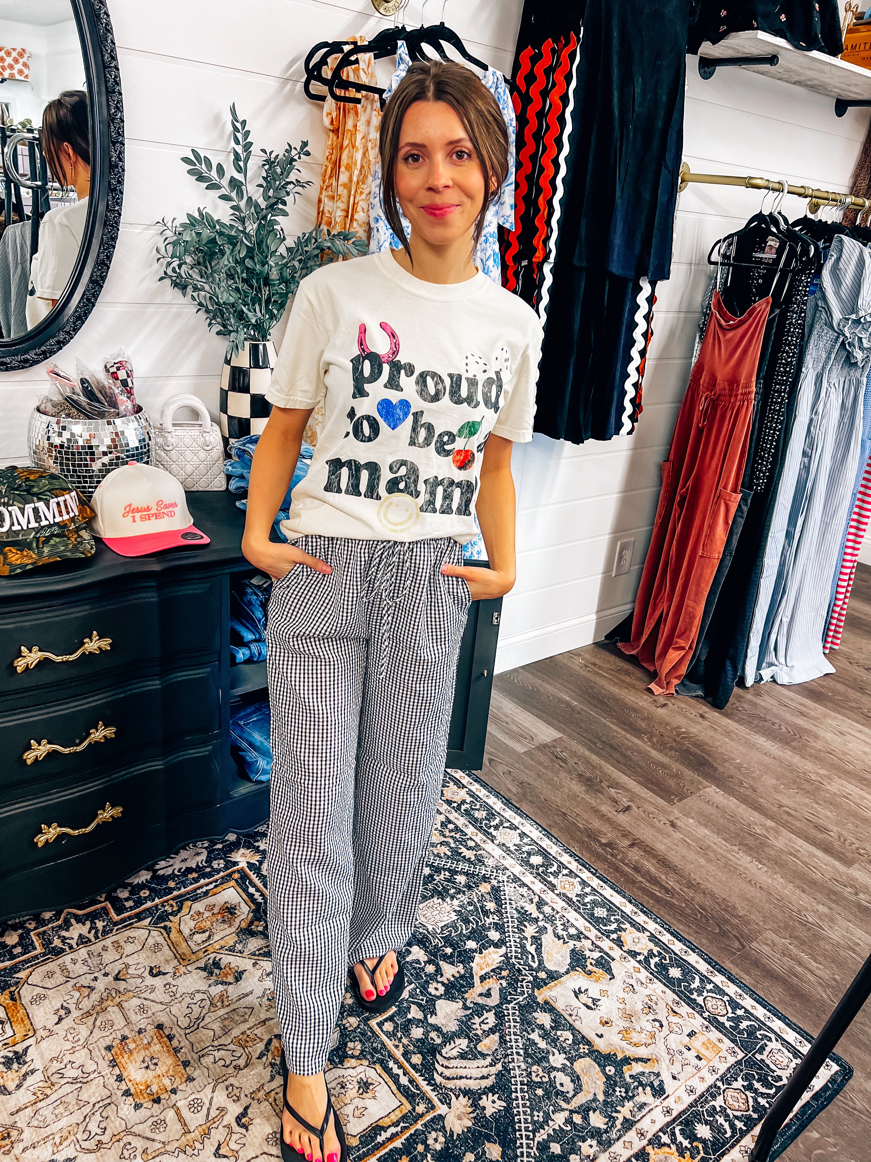 black and white boxer pants