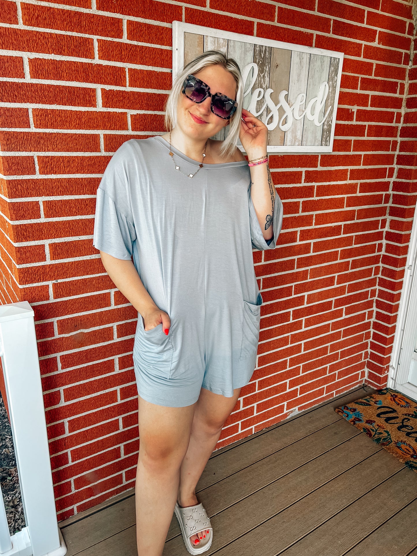 reversible oversized tshirt romper in TWO COLORS