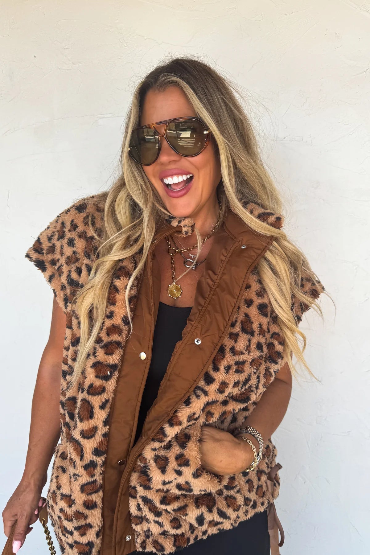 sherpa vest in two prints