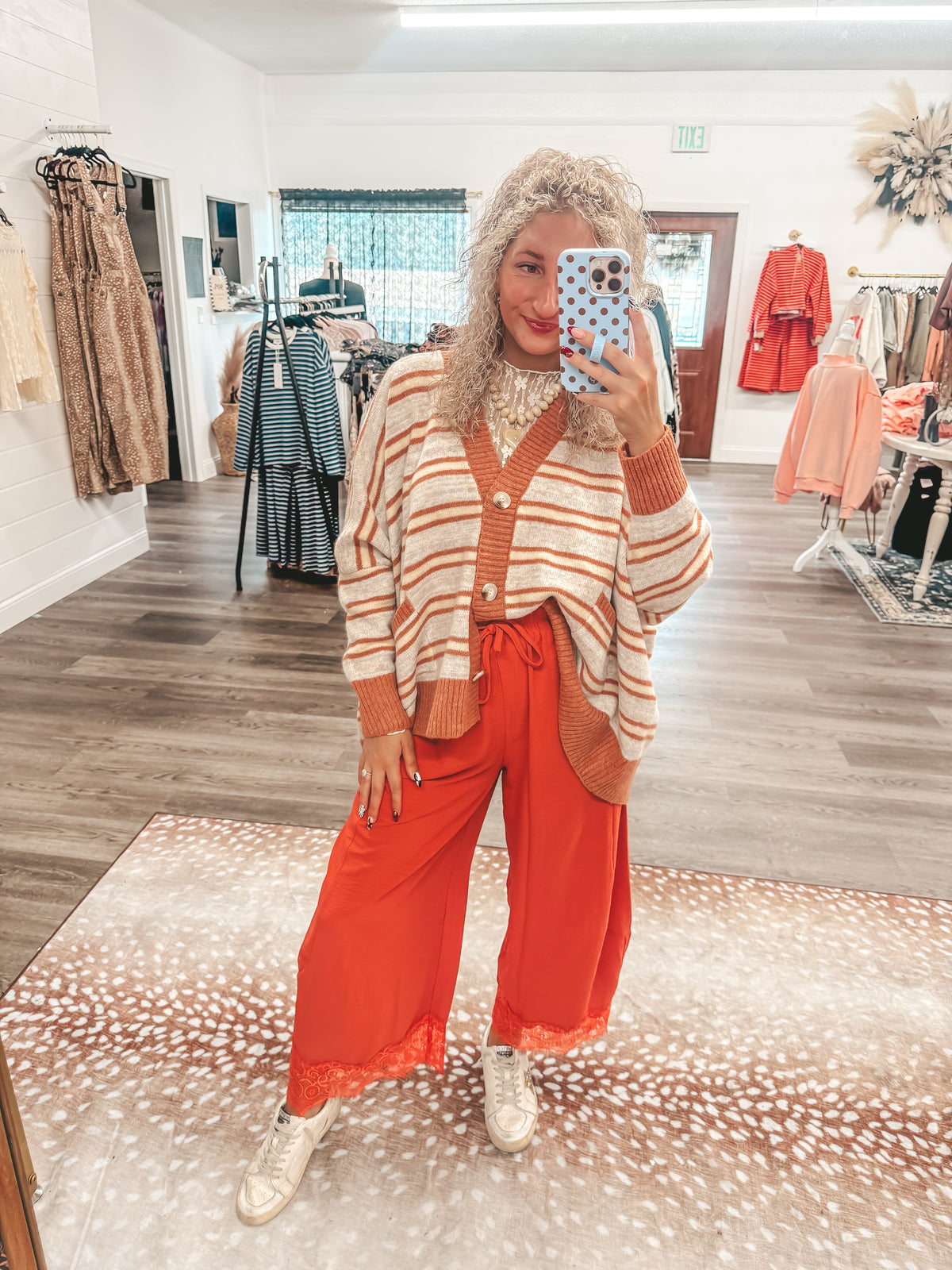 Thanksgiving lace trim pants