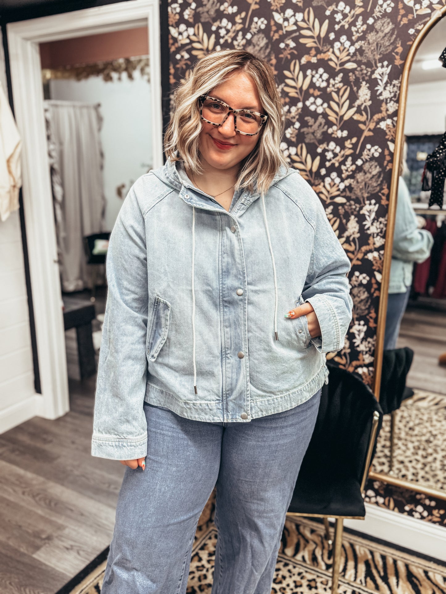 denim hooded jacket