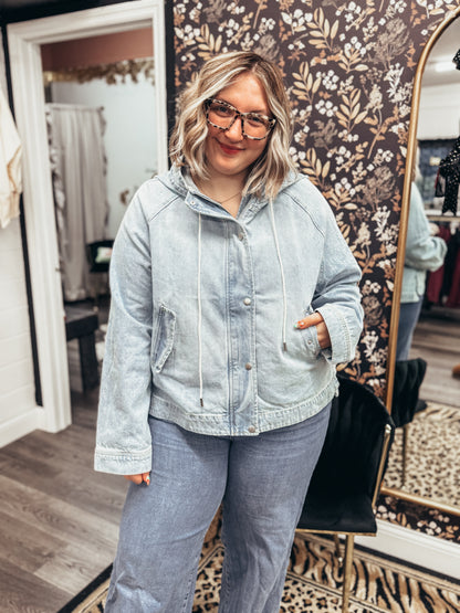 denim hooded jacket