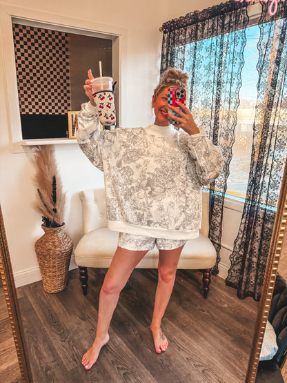 floral print mock neck lounge set (sold separately)