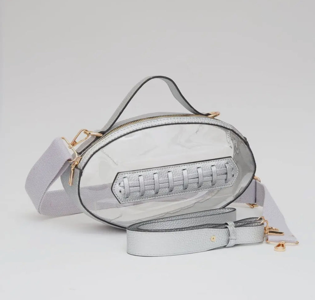 silver clear gameday football bag