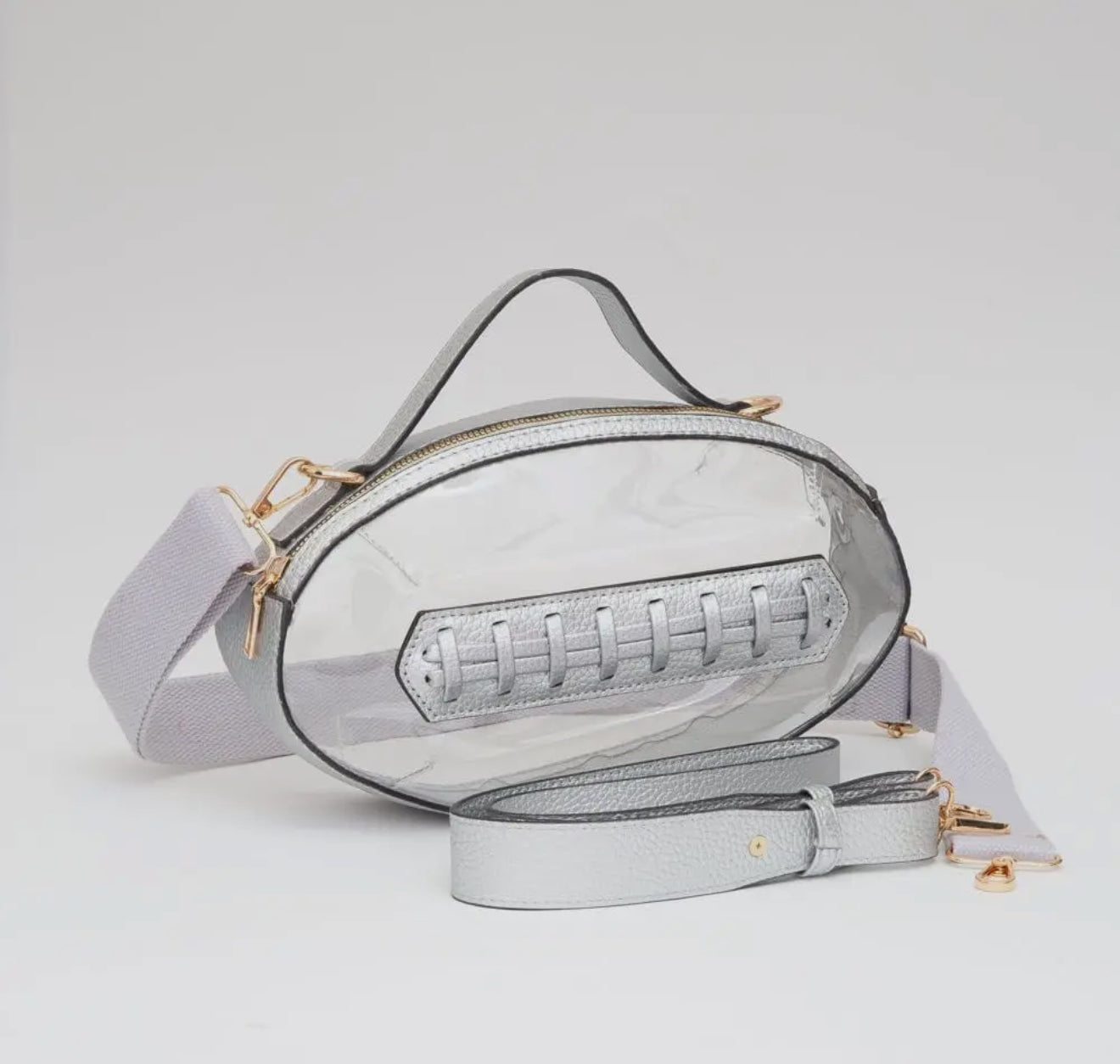 silver clear gameday football bag
