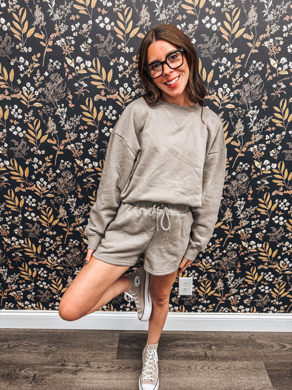 mushroom fleece top and shorts set