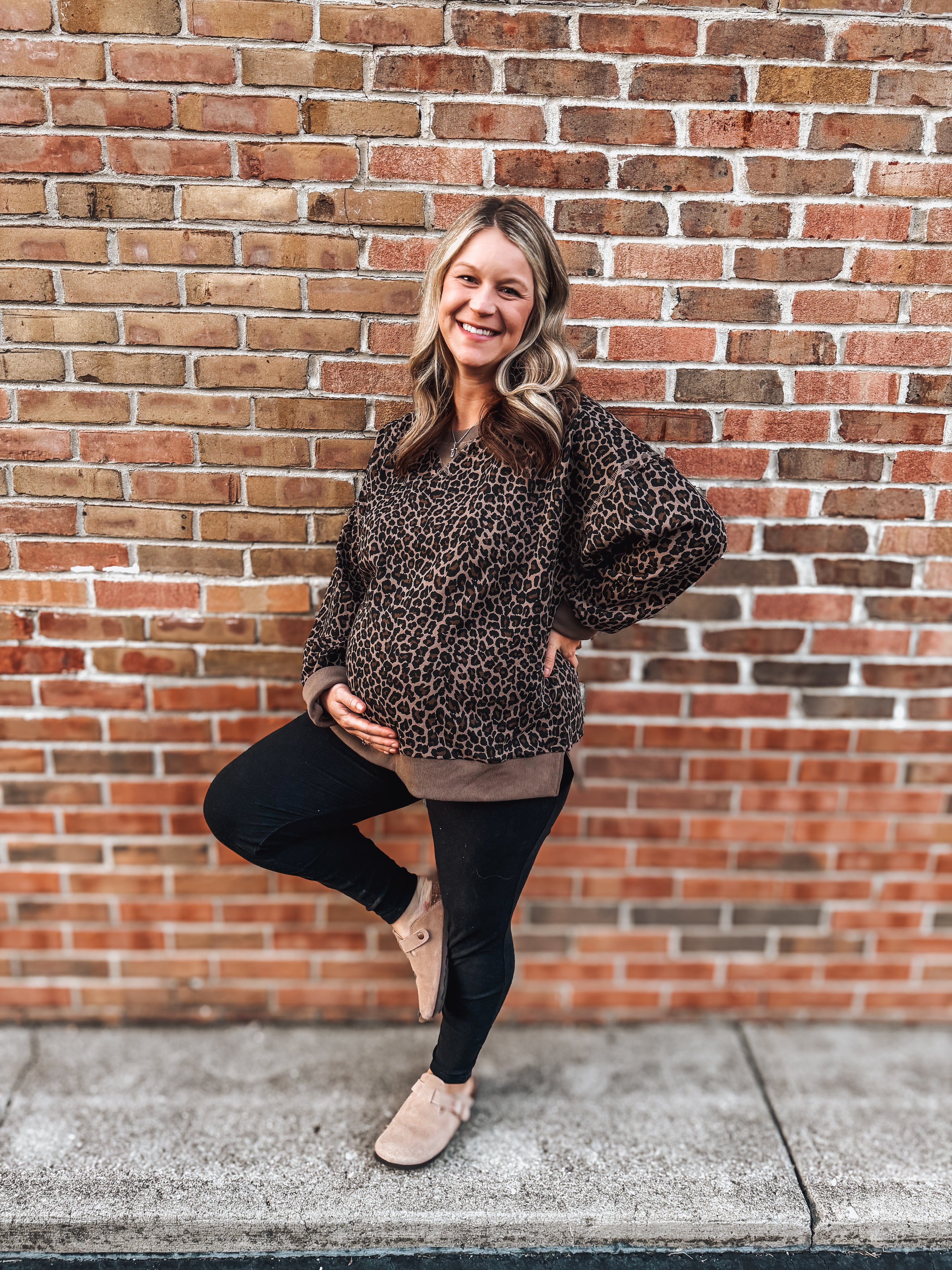 dark leopard chocolate pullover