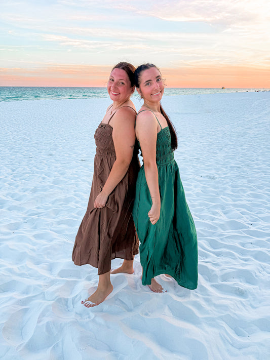 smocked summer midi dresses