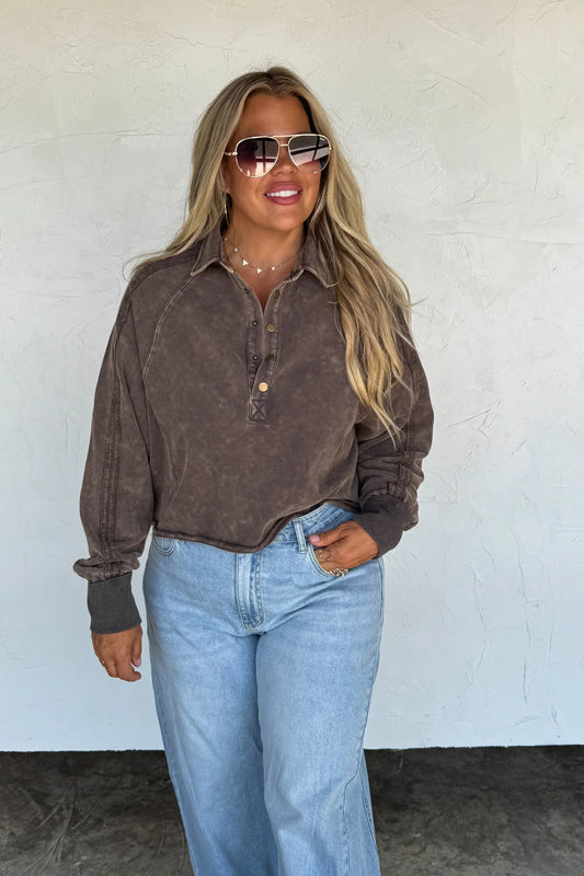 marley snap button sweatshirt