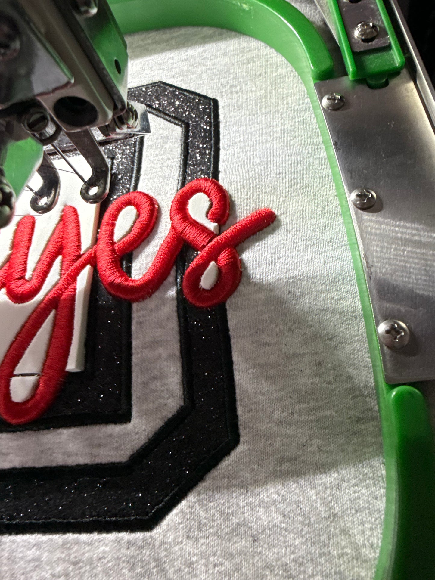 custom puff glitter embroidery game day pullovers-must claim with colors and teams in VIP