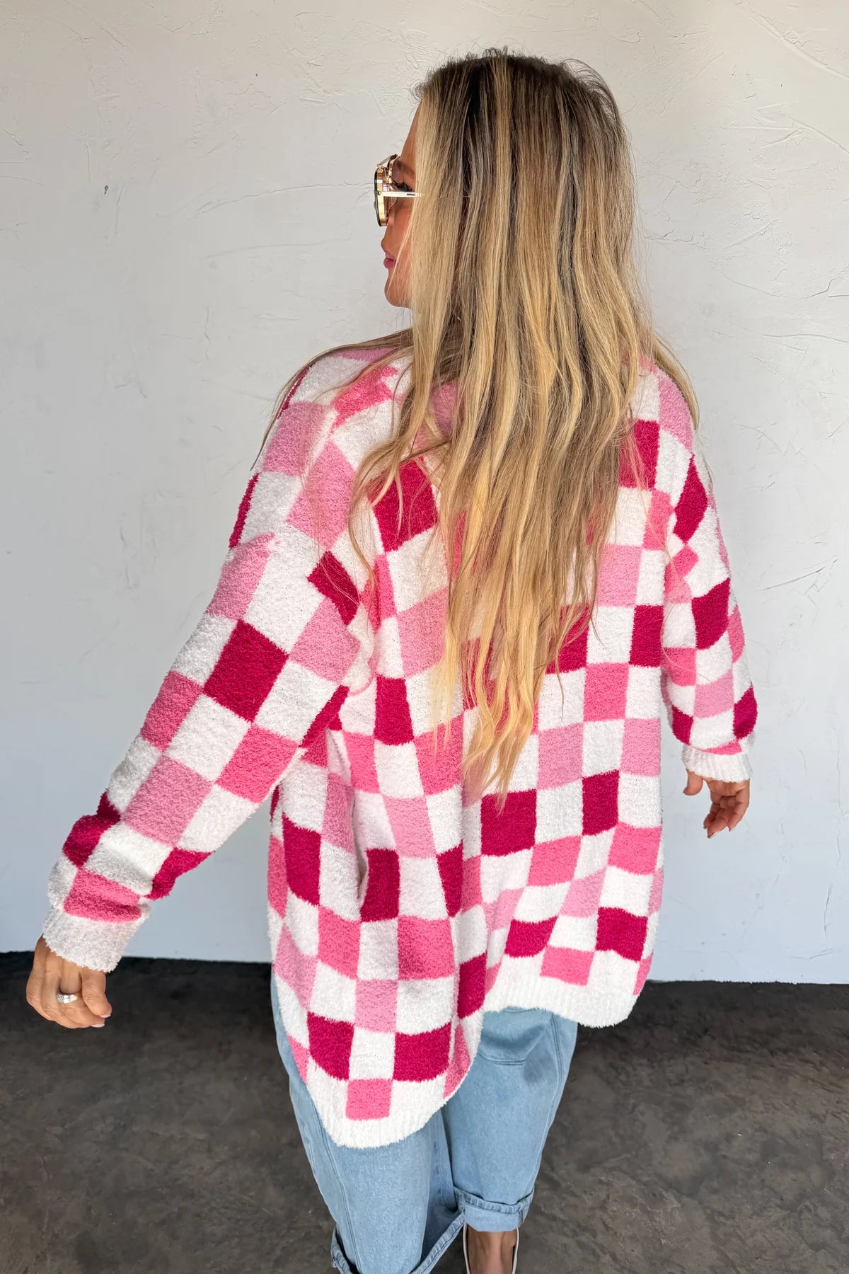 be mine checkered cardigan