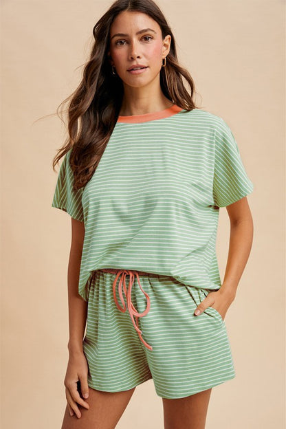 Best selling striped short sets