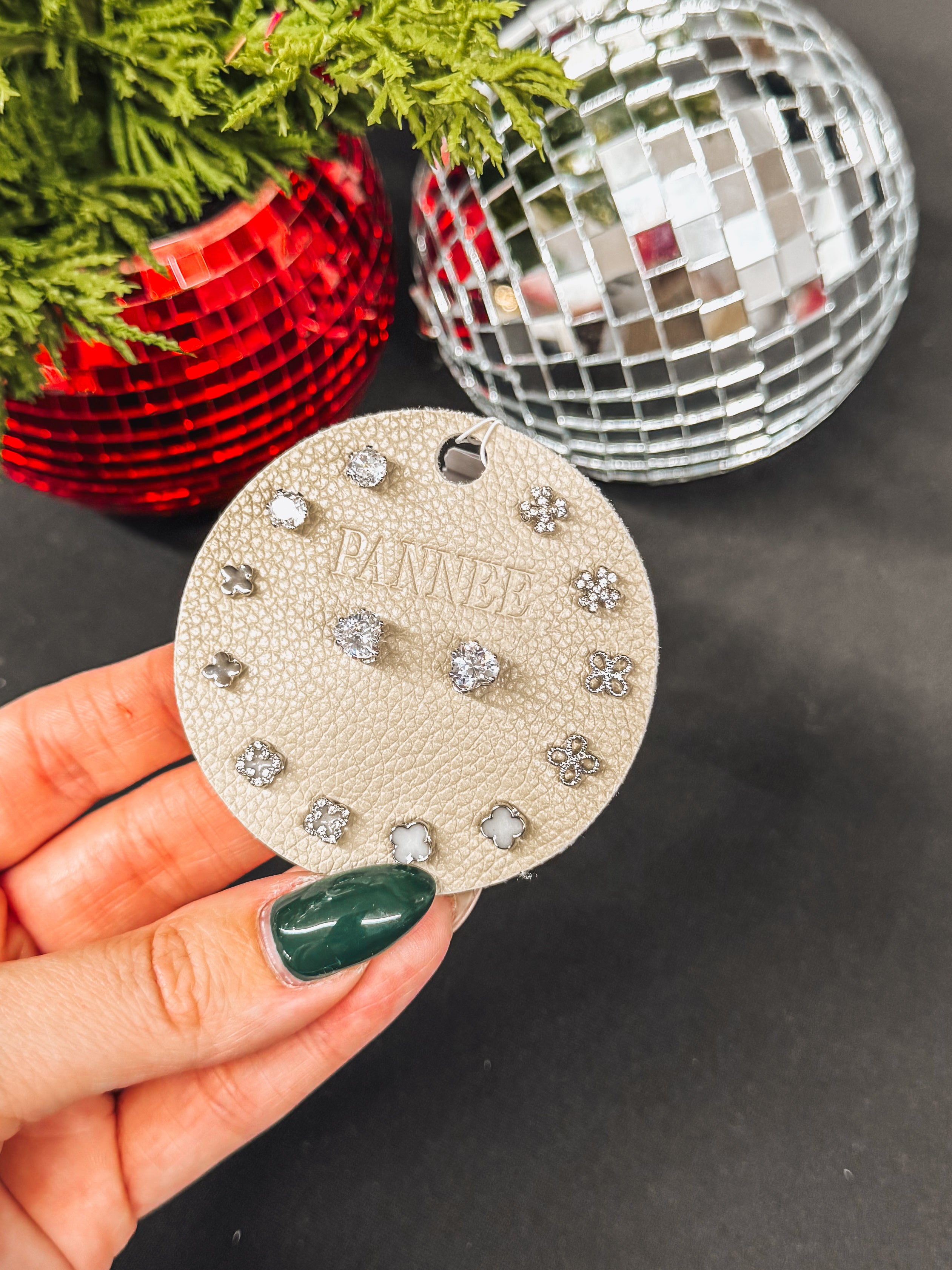 silver floral & stud pack of earrings