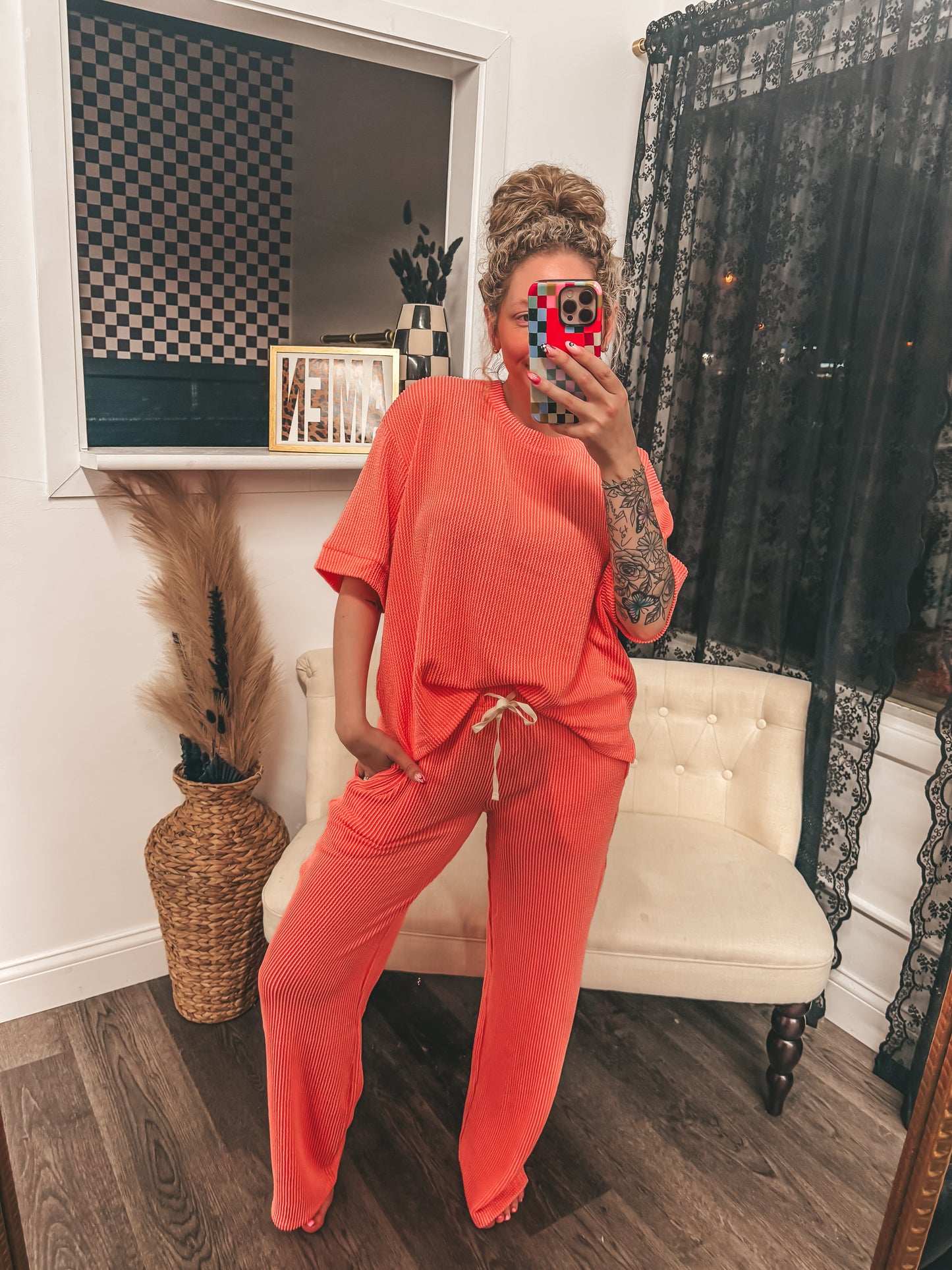 new color ribbed sets with pockets