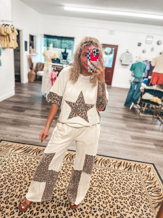 RESTOCK leopard patchworks pants