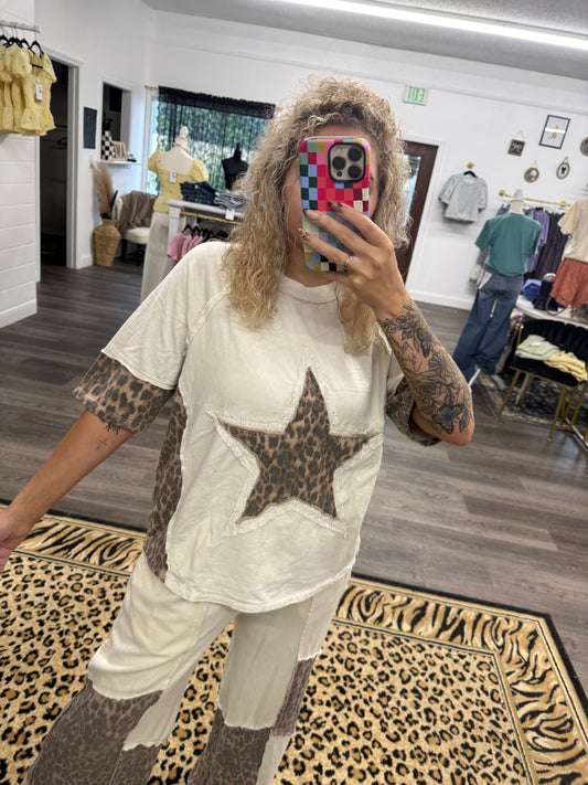 PREORDER star leopard top