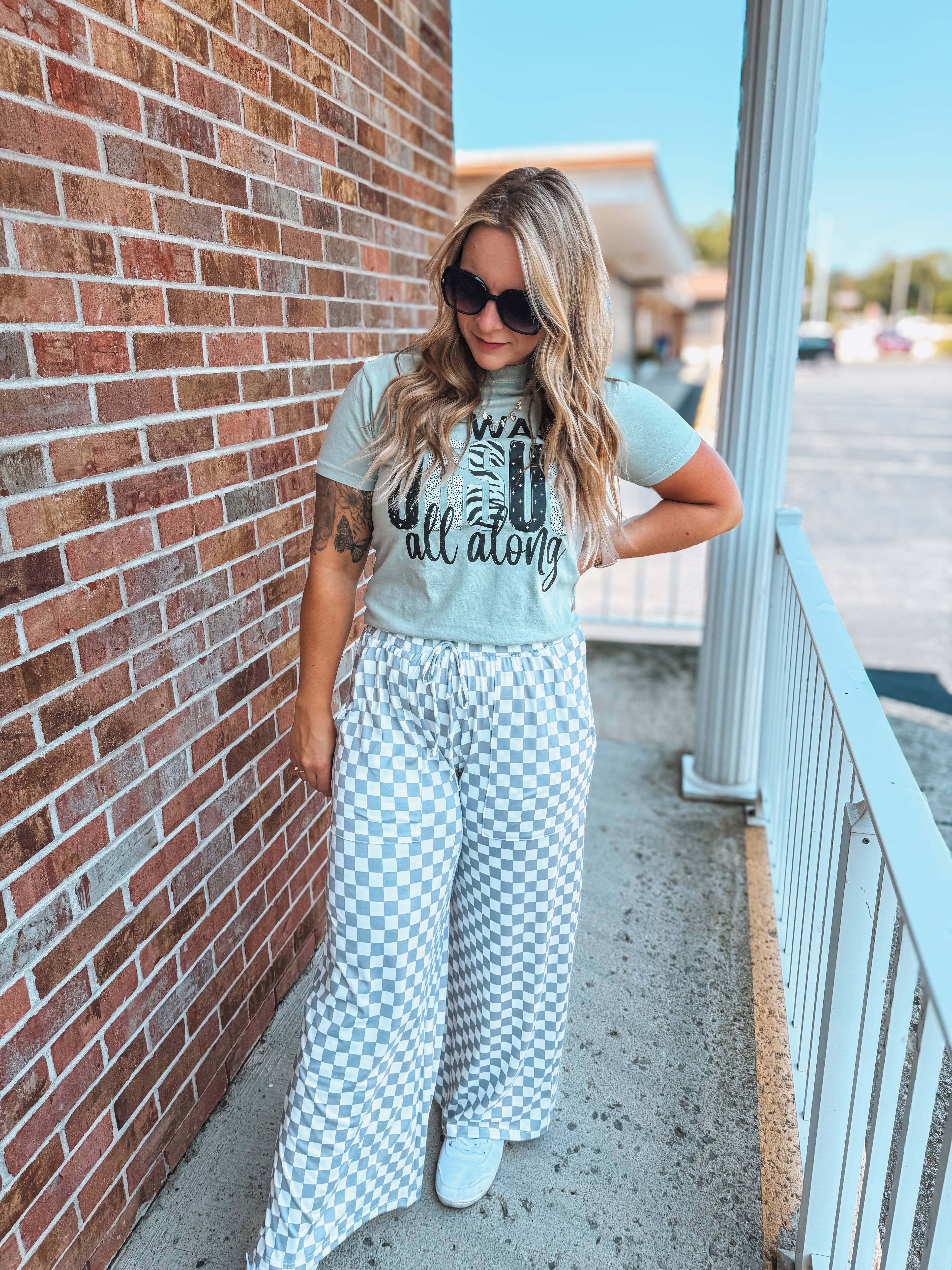 blakeley checkered pants in two colors